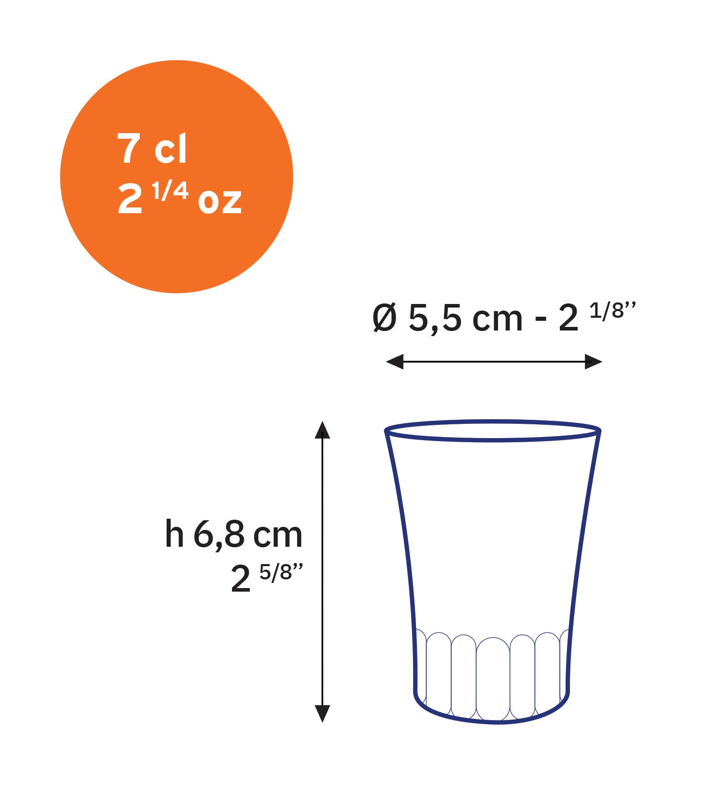 AMALFI - Tazza in vetro trasparente 7 cl (set da 4)