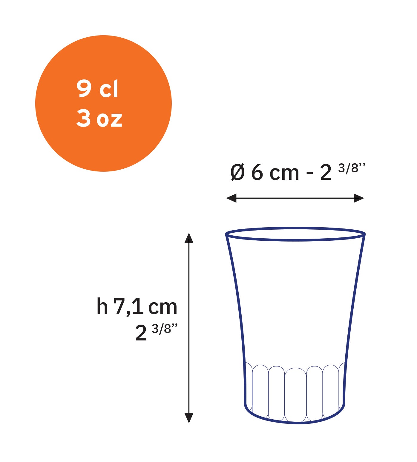 AMALFI - Transparent glass mug 9 cl (Set of 4)