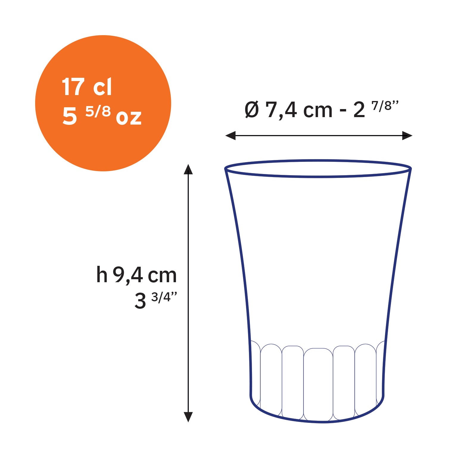 AMALFI - Tasse en verre transparent 17 cl (Lot de 4)