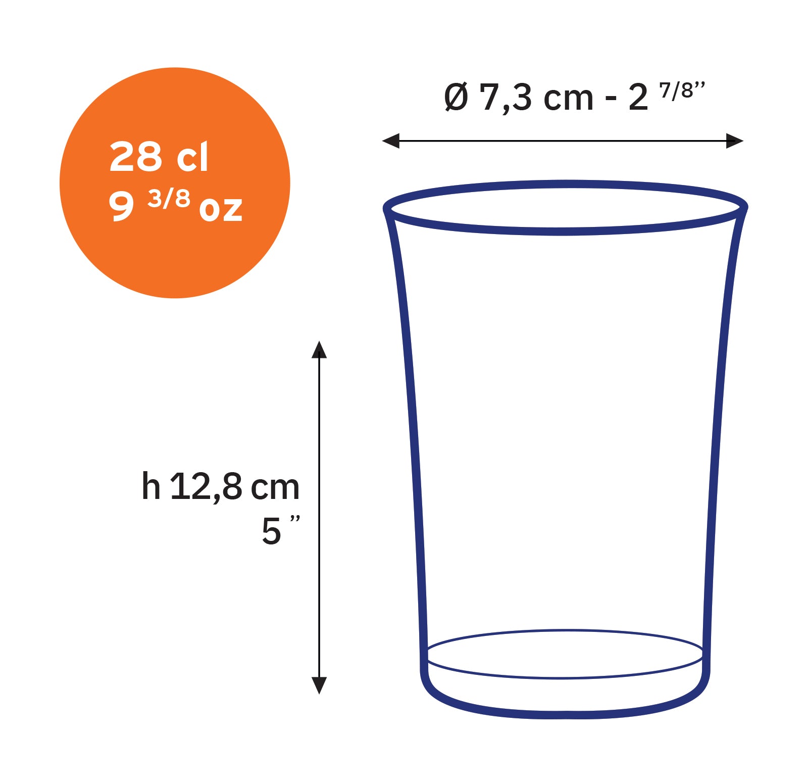 Lys - Vermeil glas 28 cl (set van 6)
