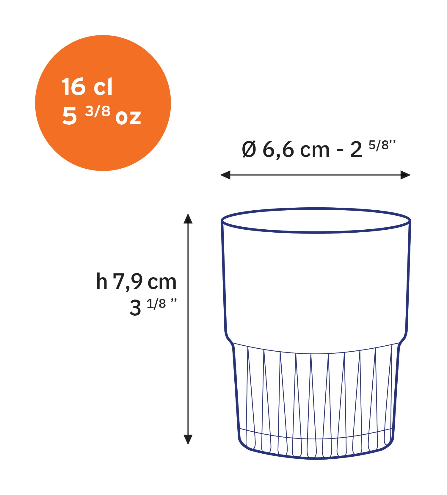 Impilabile - Bicchiere trasparente 16 cl (set da 6)