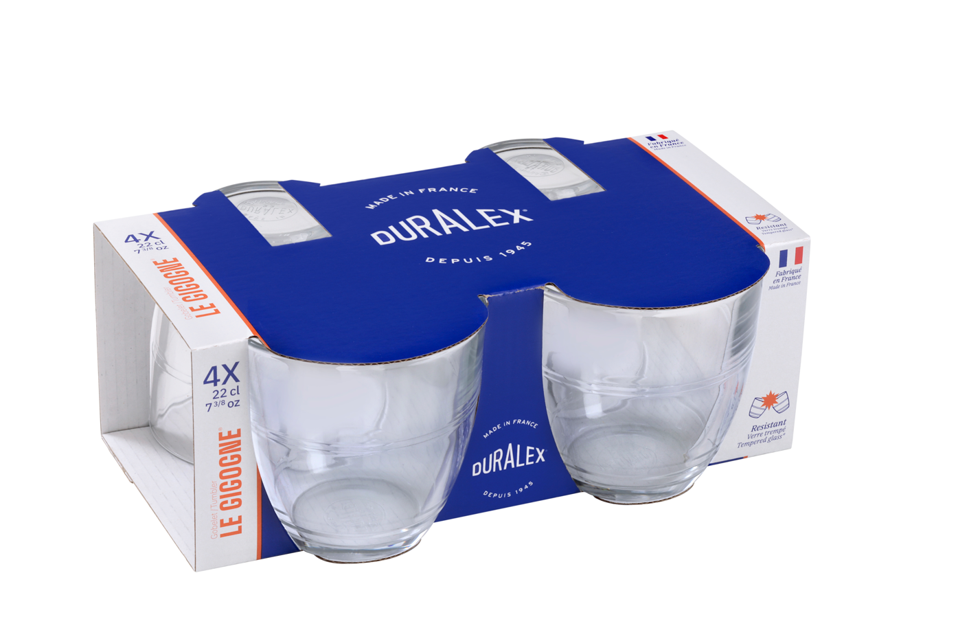 Le Gigogne - Verre transparent 22cl (Lot de 4)