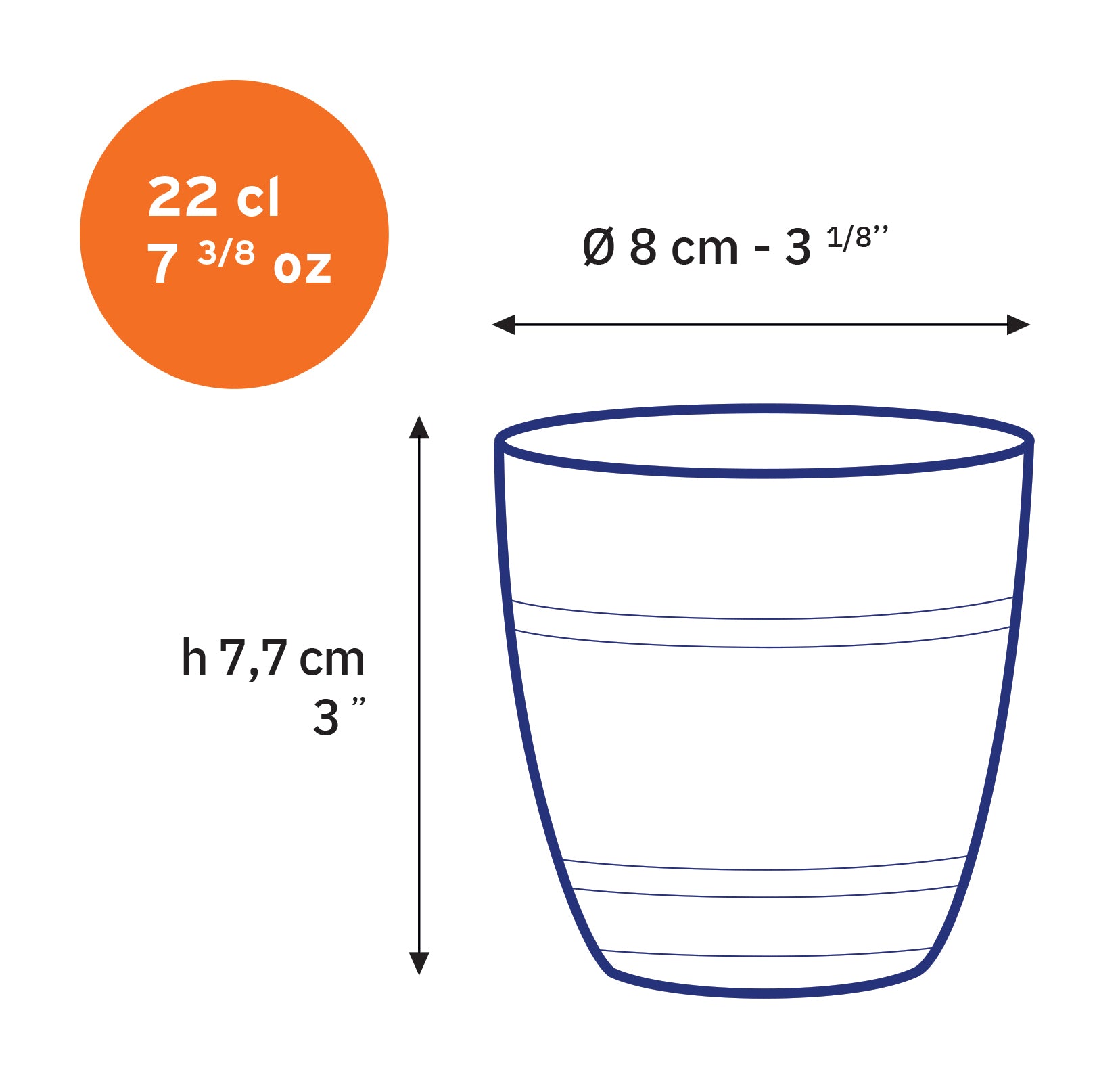 Le Gigogne - Verre transparent 22cl (Lot de 4)