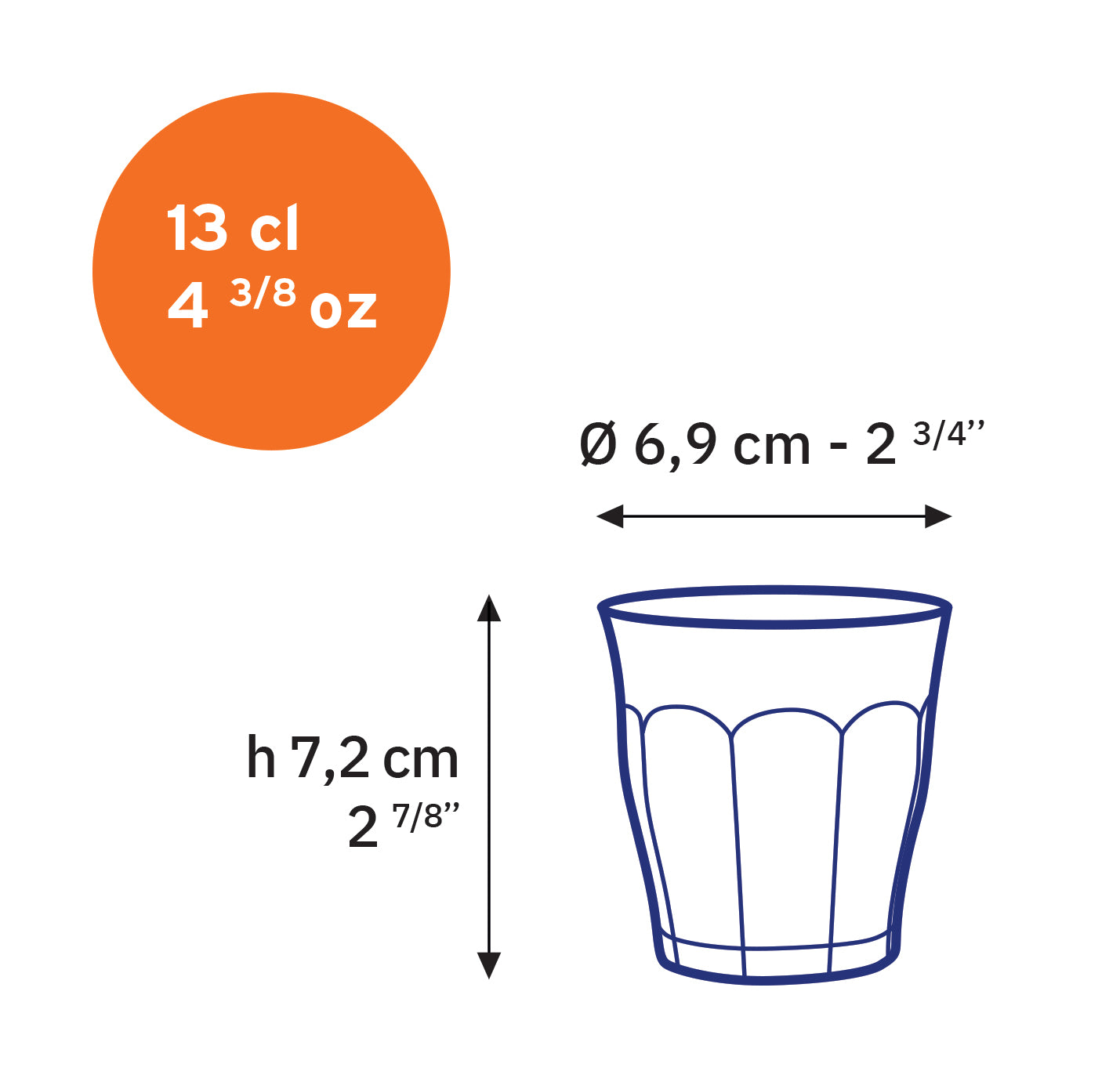 Le Picardie - Transparent glass 13cl - (Set of 6)
