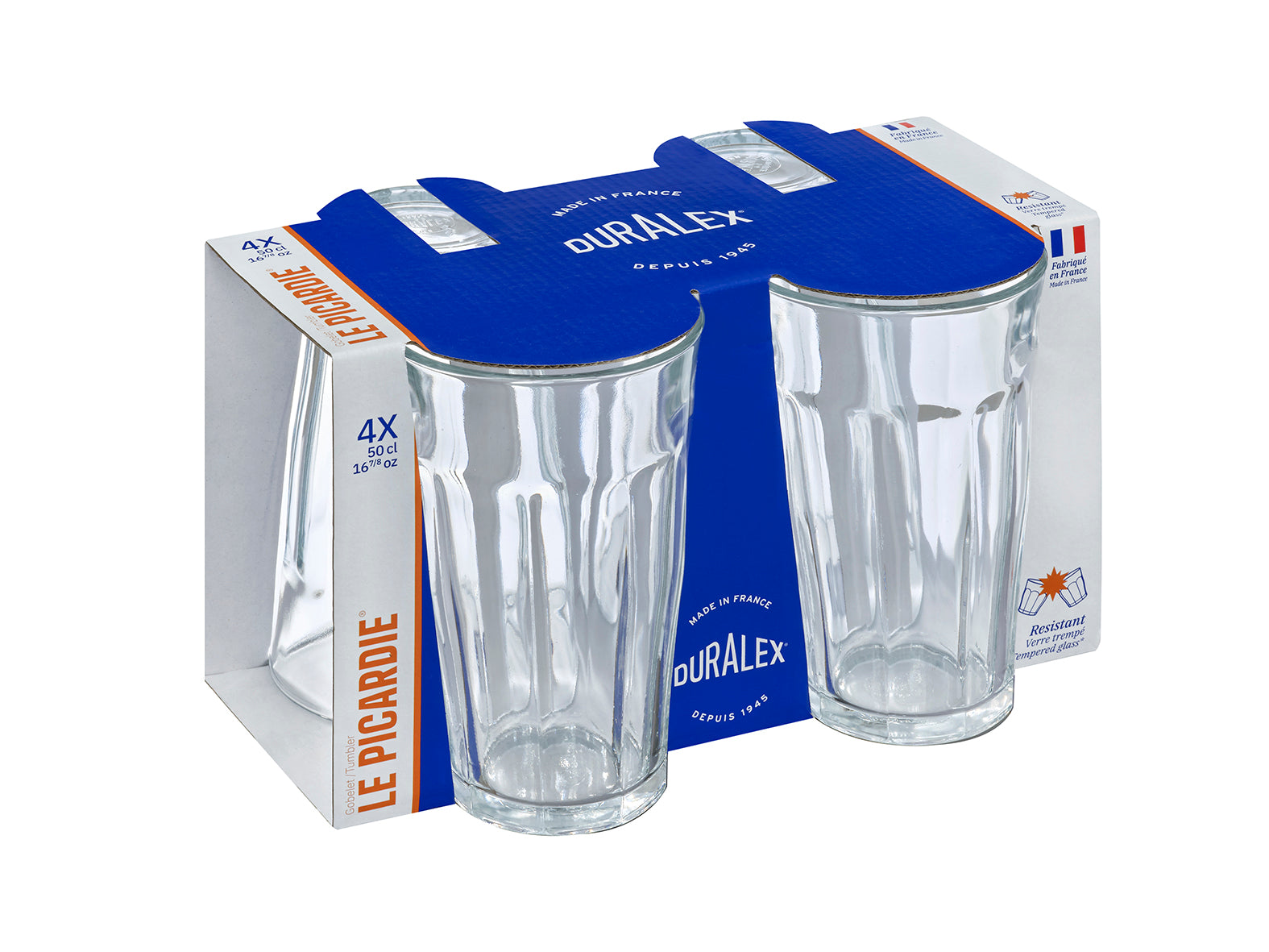 Le Picardie - Verre à eau - Transparent 50cl (Lot de 4)