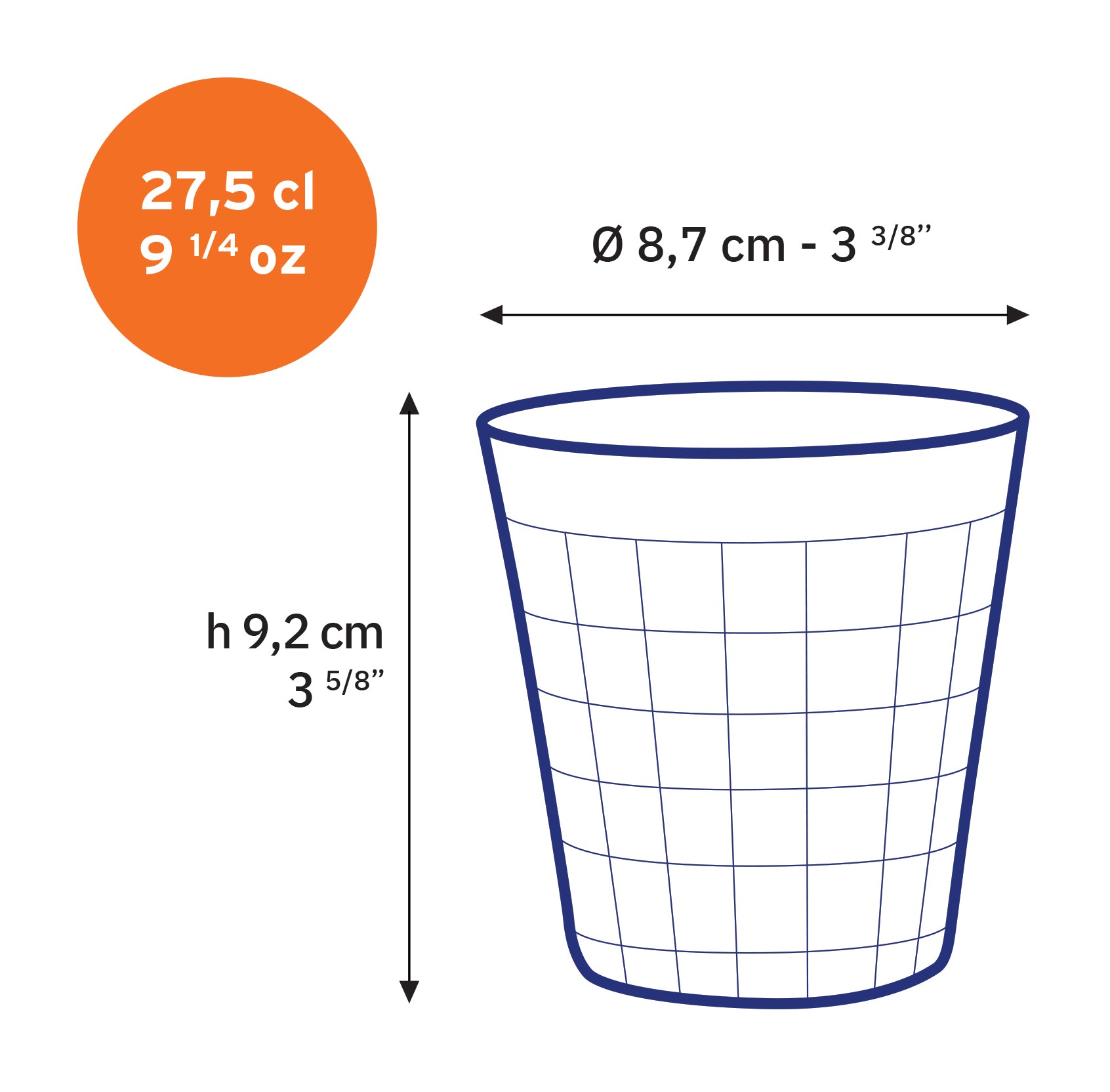 Prisme - Transparent Glass 27.5cl (Set of 6)