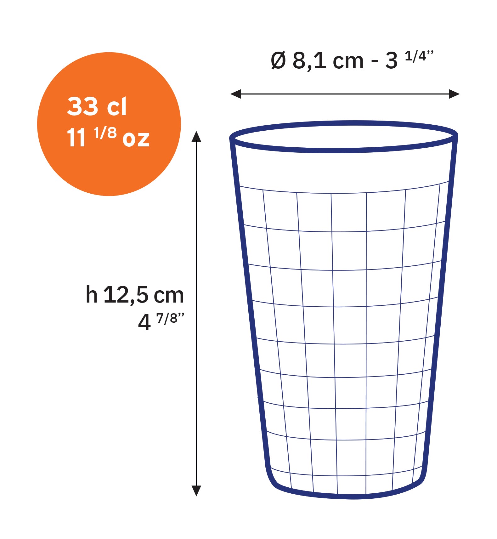 Prisme - Transparent Glass 33cl (Set of 6)