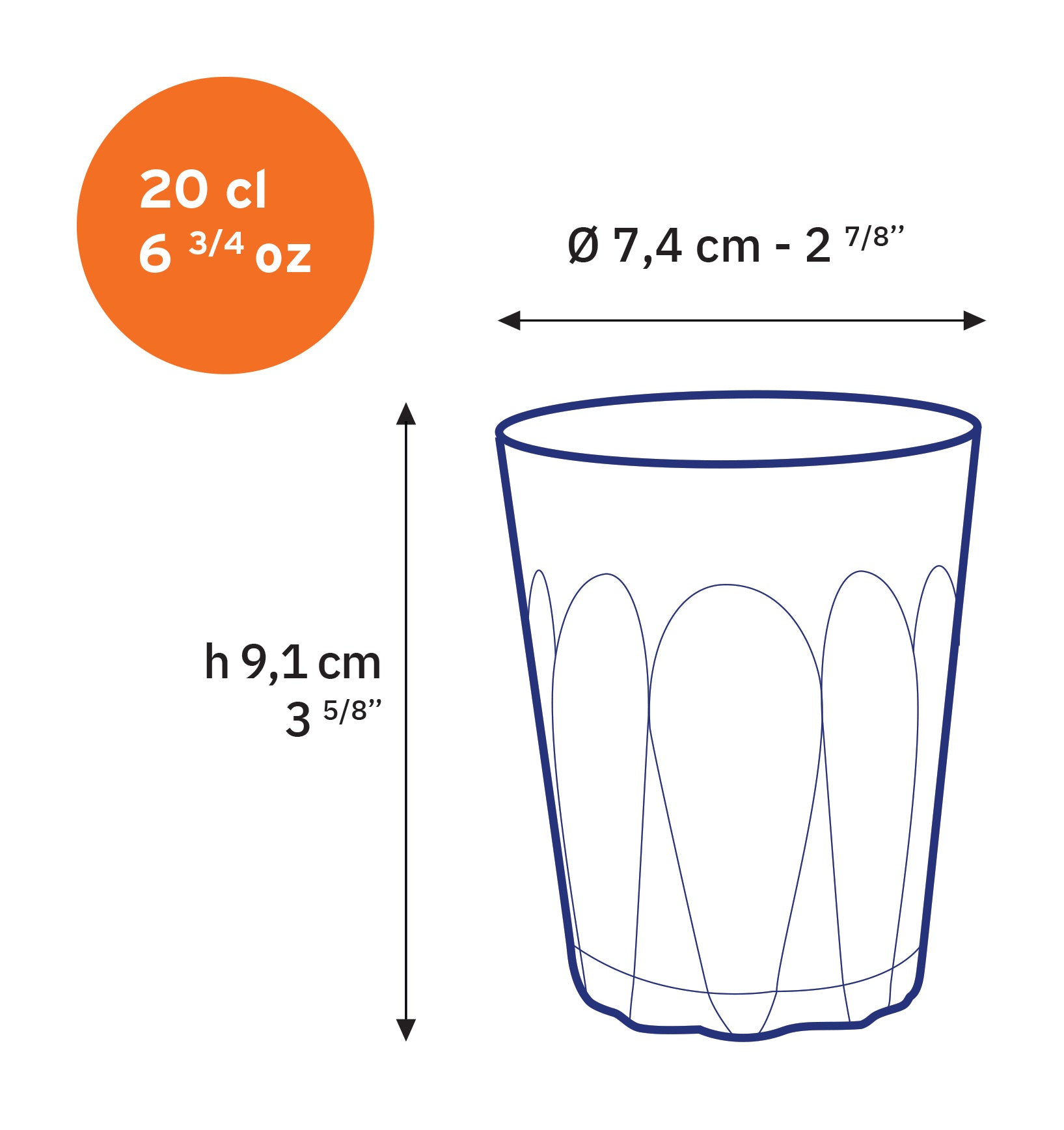 Provence - Glas transparant 20 cl (set van 4)