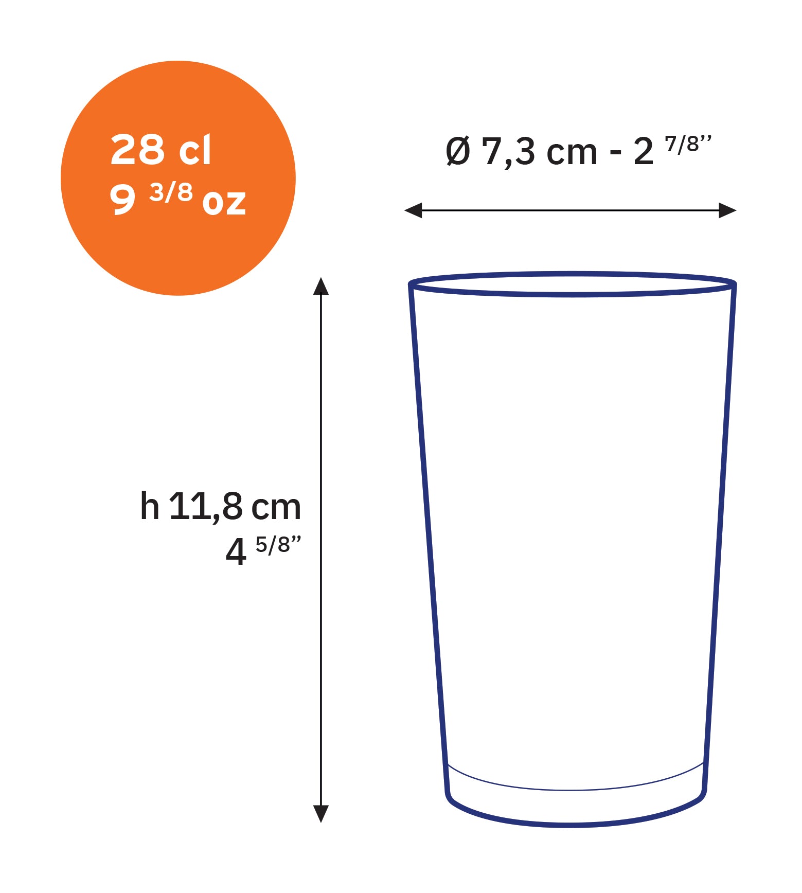 Unie - Verre transparent 28 cl (lot de 6)