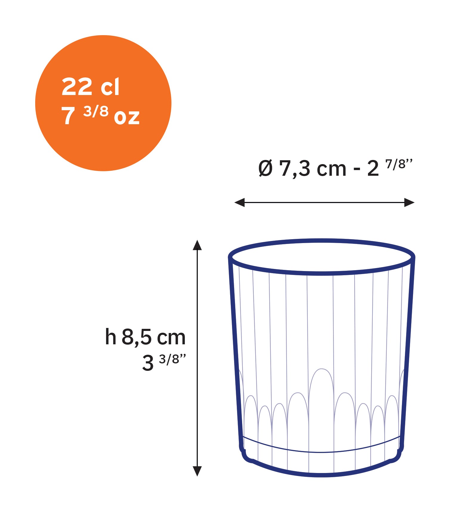 MANHATTAN - Verre Transparent 22cl (lot de 6)
