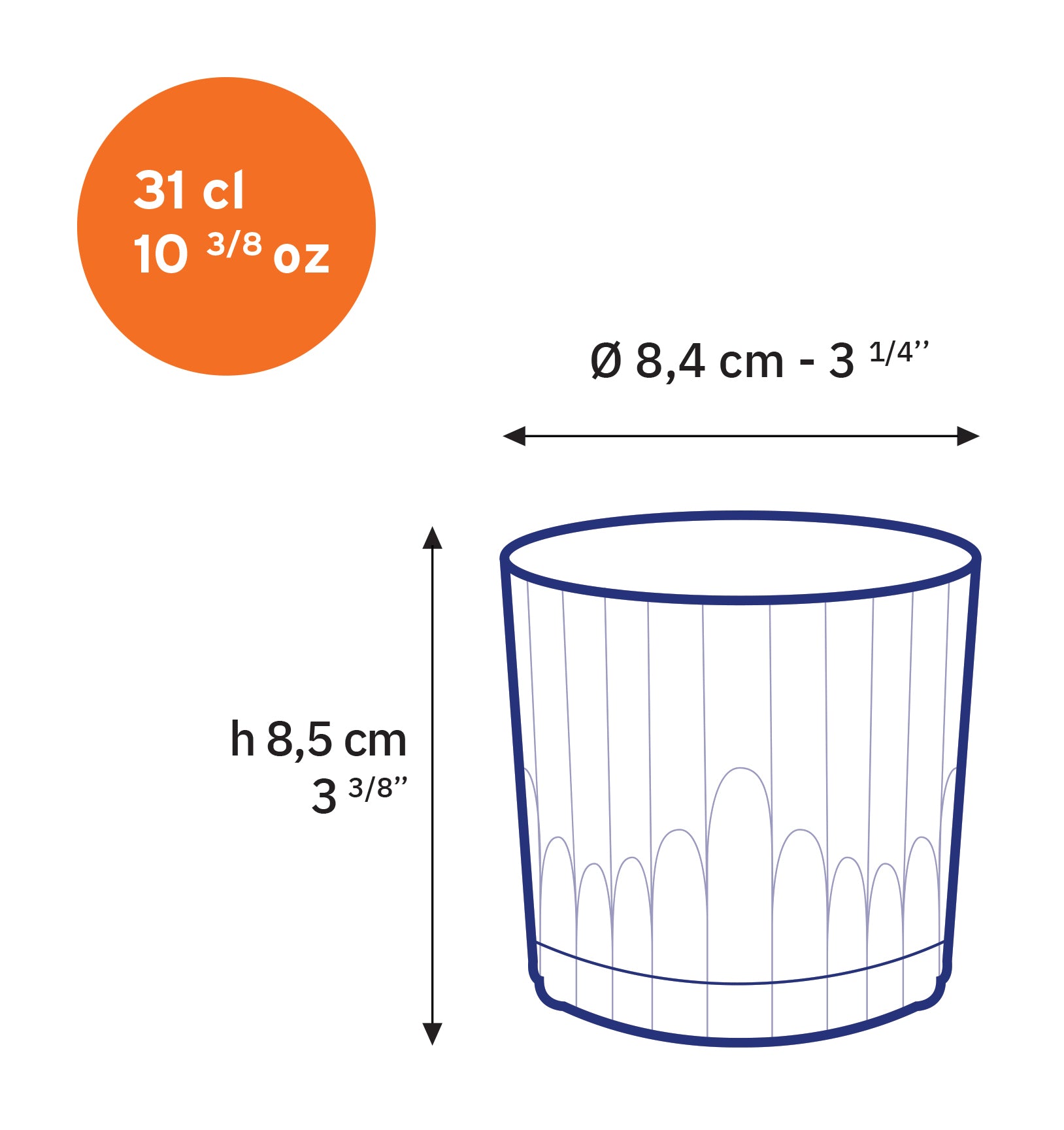 MANHATTAN - Transparent Glass 31cl (Set of 6)