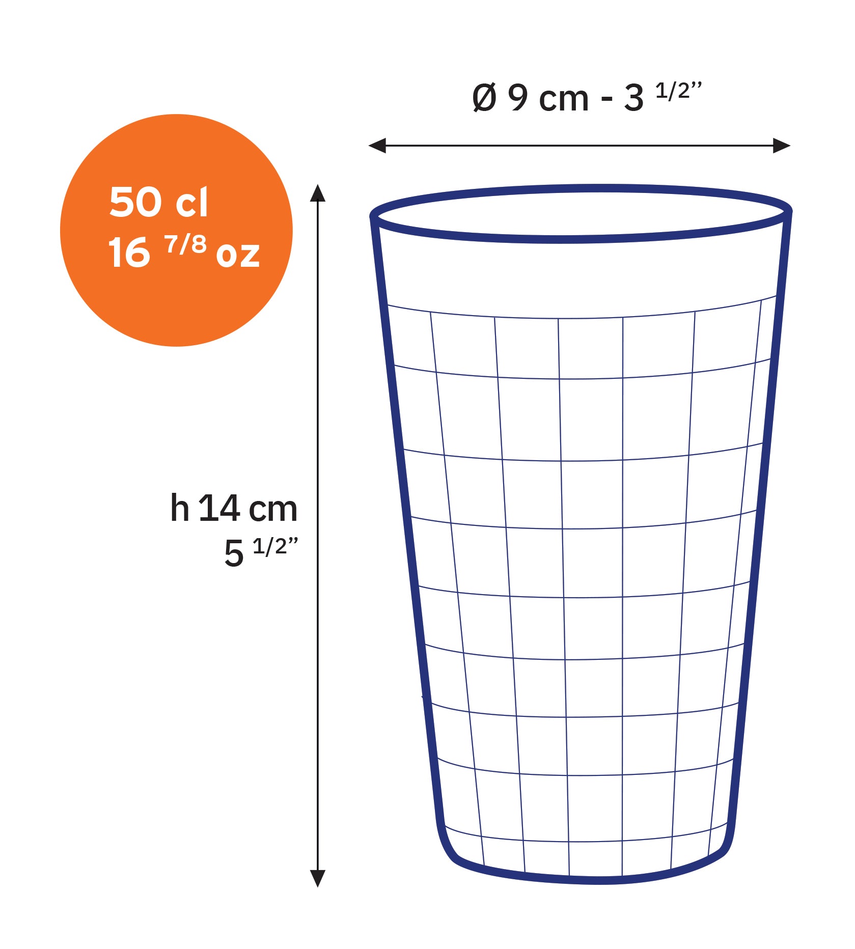 Prisme - Transparent Glass 50cl (Set of 6)