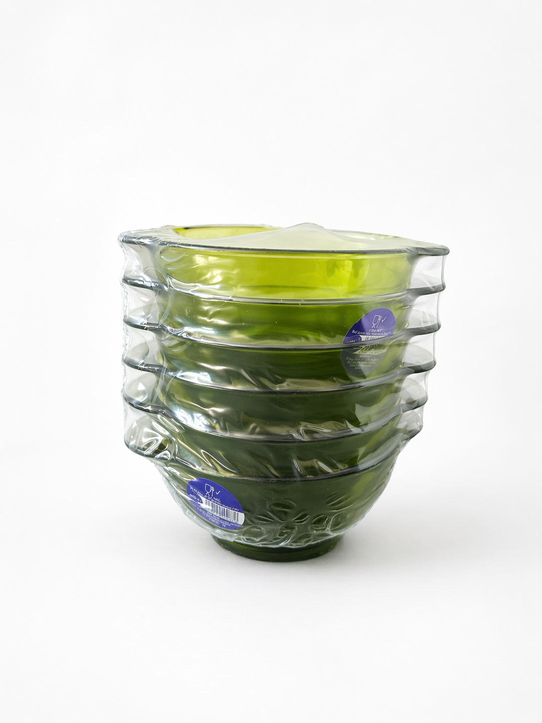 Lys - Bol en verre Vert à oreilles 51cl (Lot de 6)