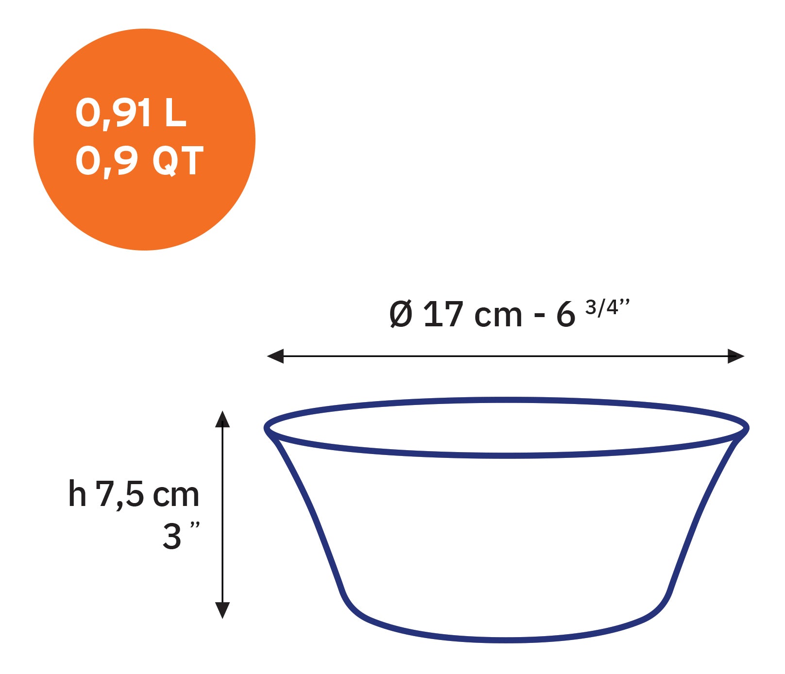 Lys - Saladier en verre - Vermeil - 17cm - 91cl