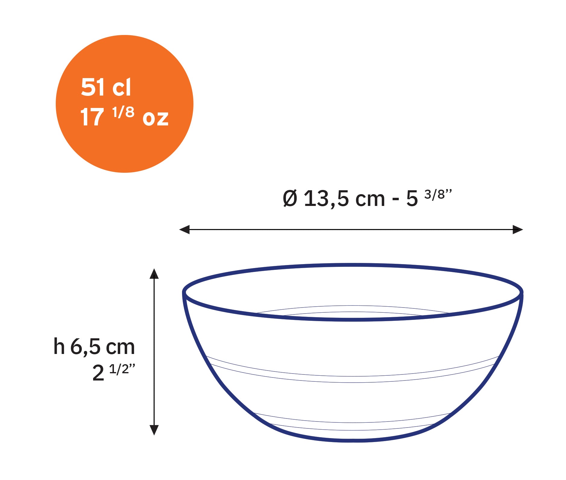 Le Gigogne - Transparent glass Parisian bowl 51cl (Set of 6)