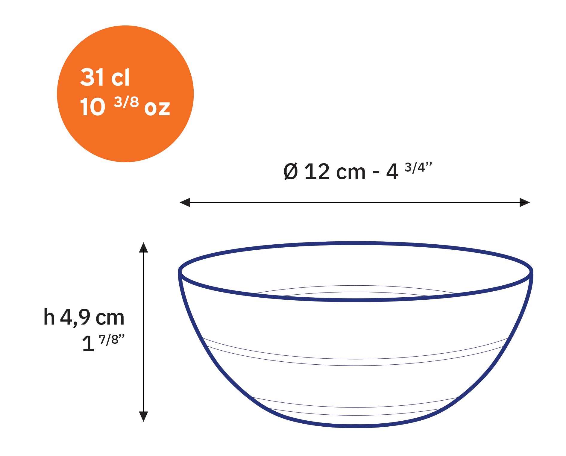 Le Gigogne - Saladier en verre transparent 14cm - 50cl