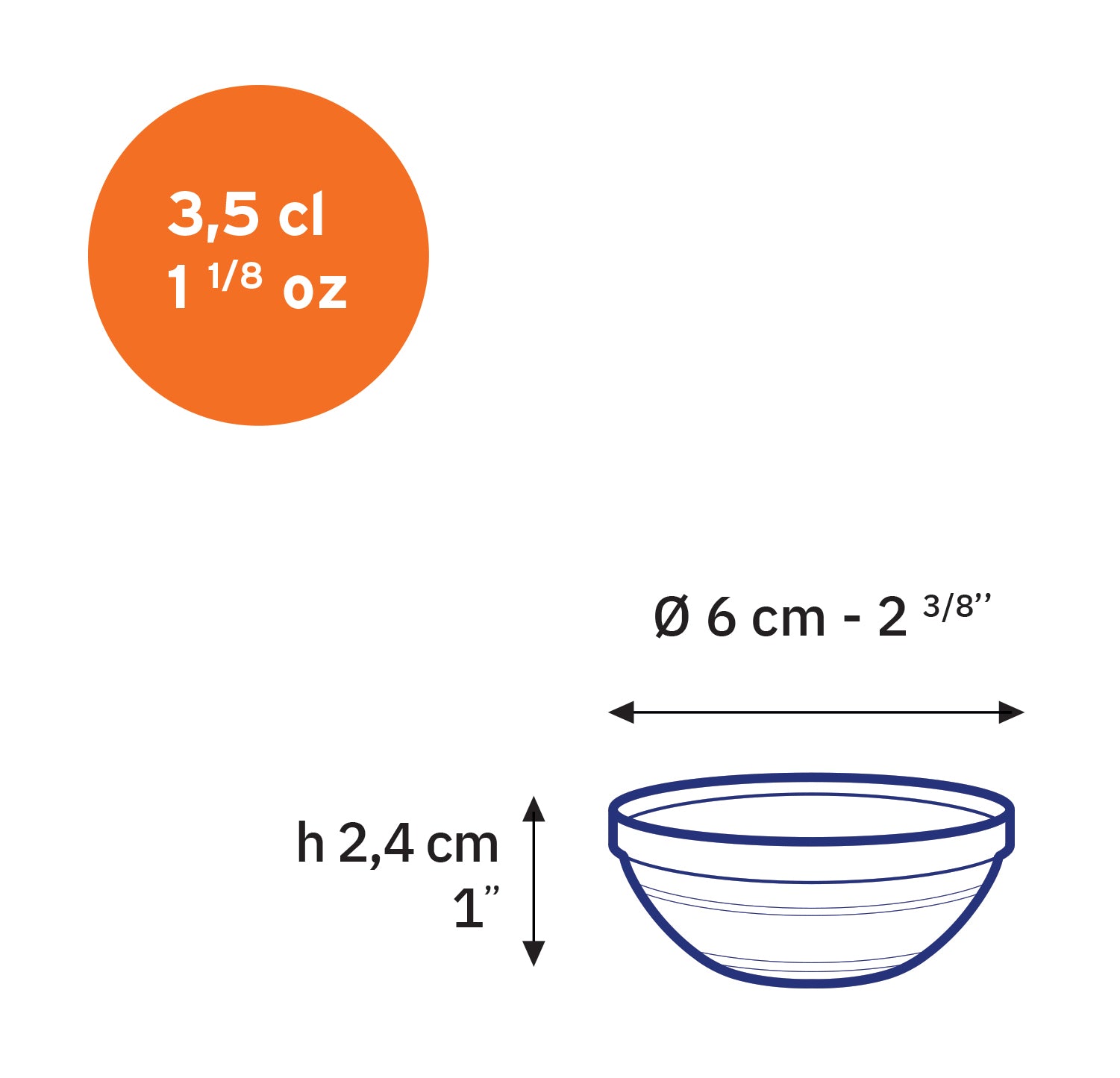 Le Gigogne – Empilable Schale aus transparentem Glas, 3,5 cl – 6 cm (4er-Set)