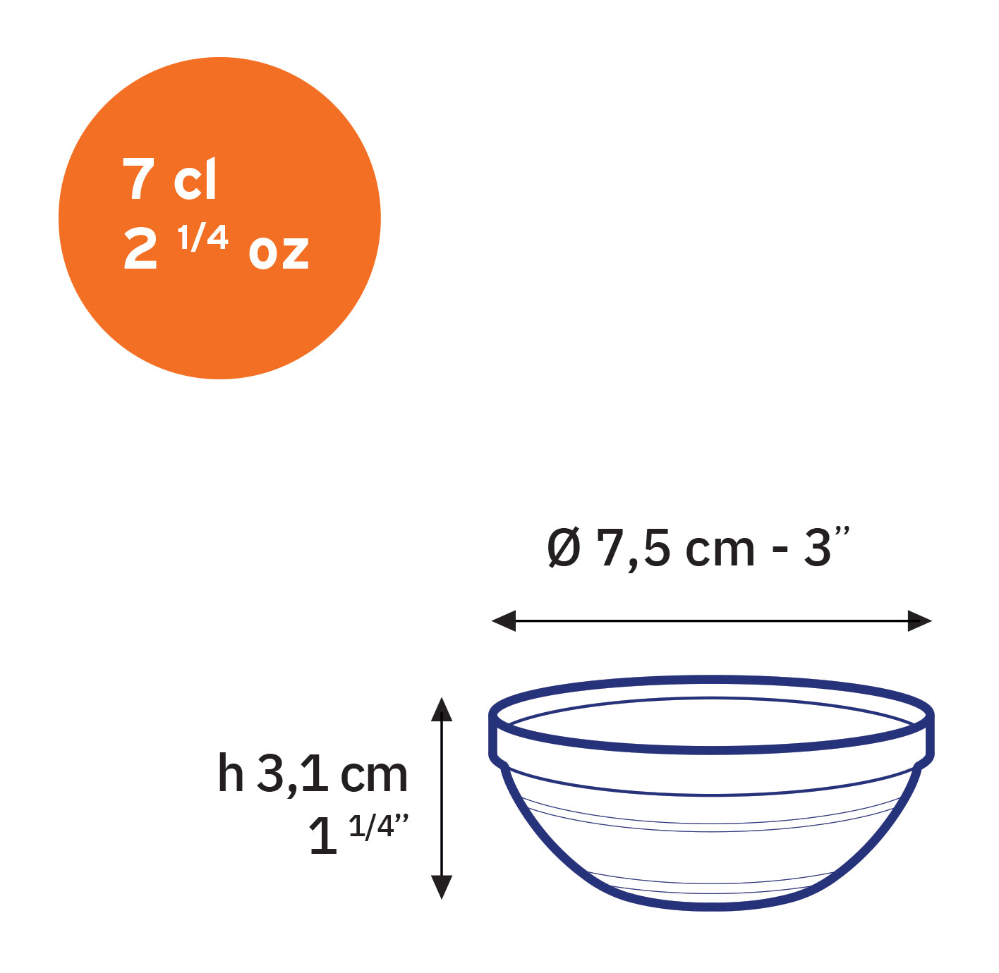 Le Gigogne - Coupelle en verre transparent Empilable 7cl - 7,5 cm (lot de 4)