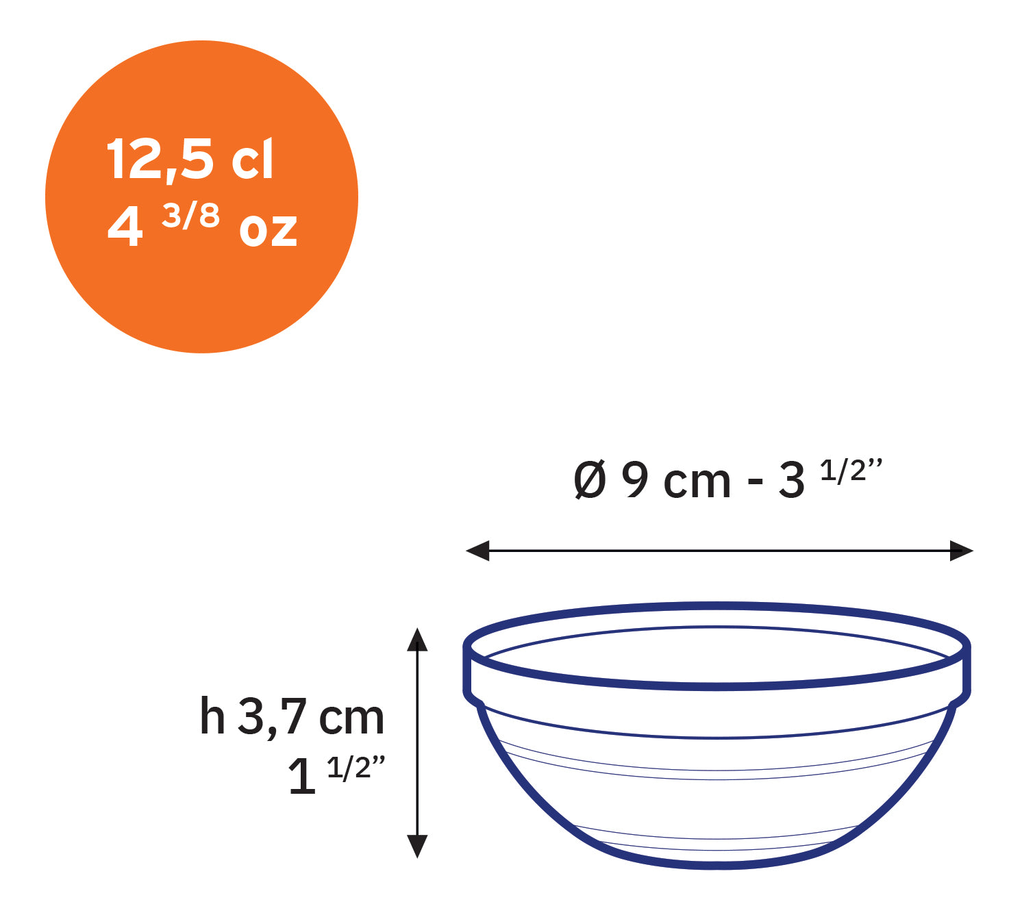 Le Gigogne - Coupelle en verre transparent Empilable 12,5cl - 9cm (Lot de 6)