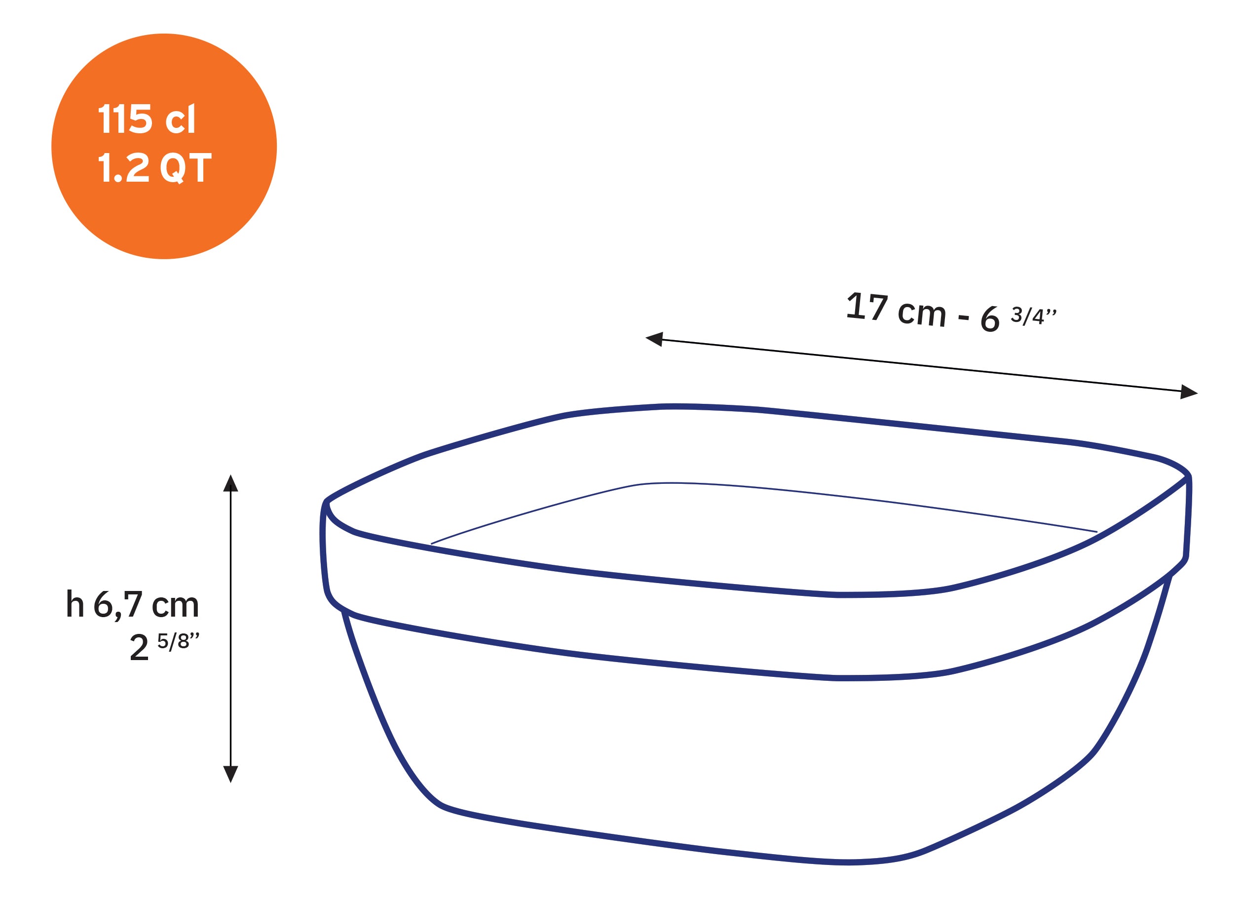 Lys - Square transparent salad bowl 1.15l