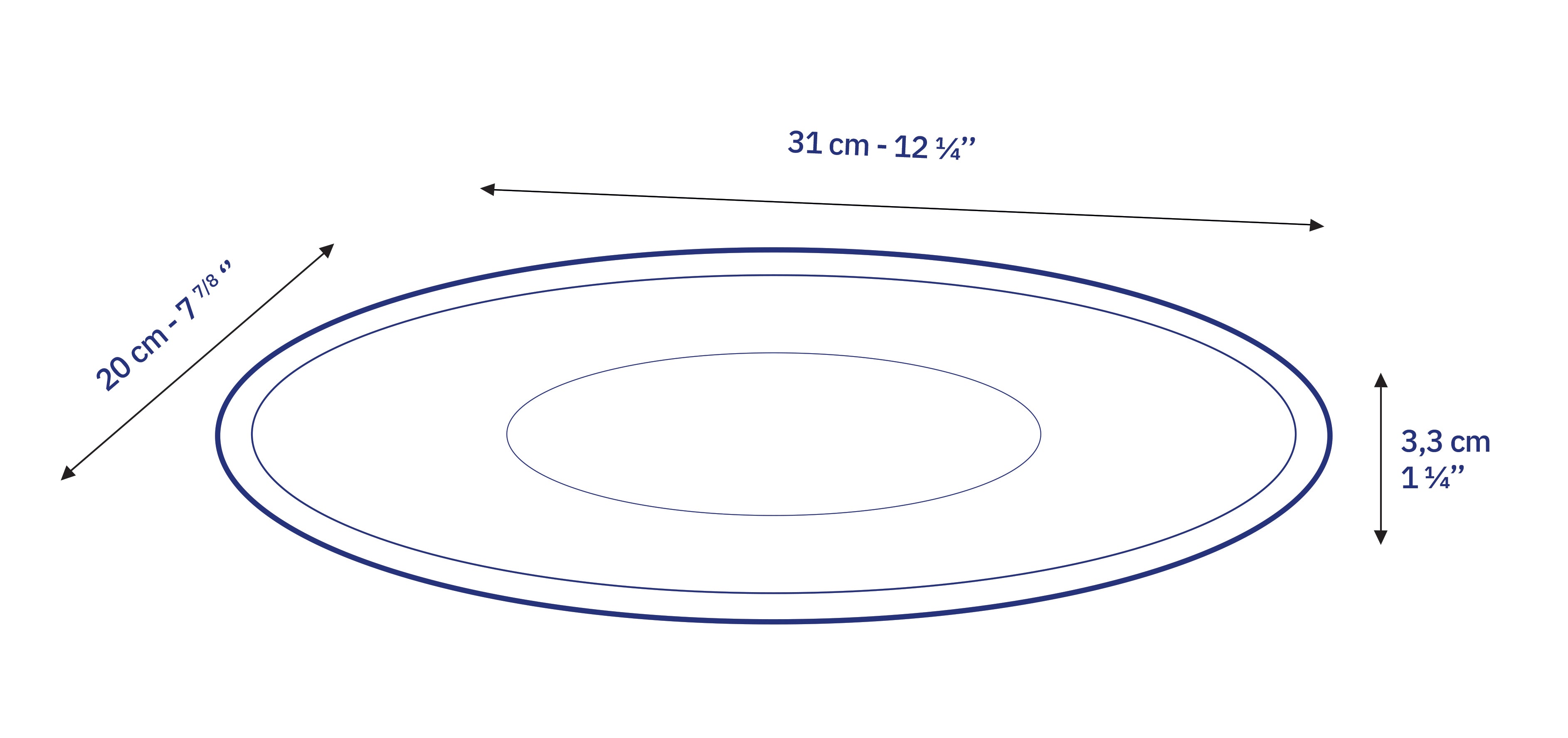 Lys - Oval transparent glass serving dish 31cm