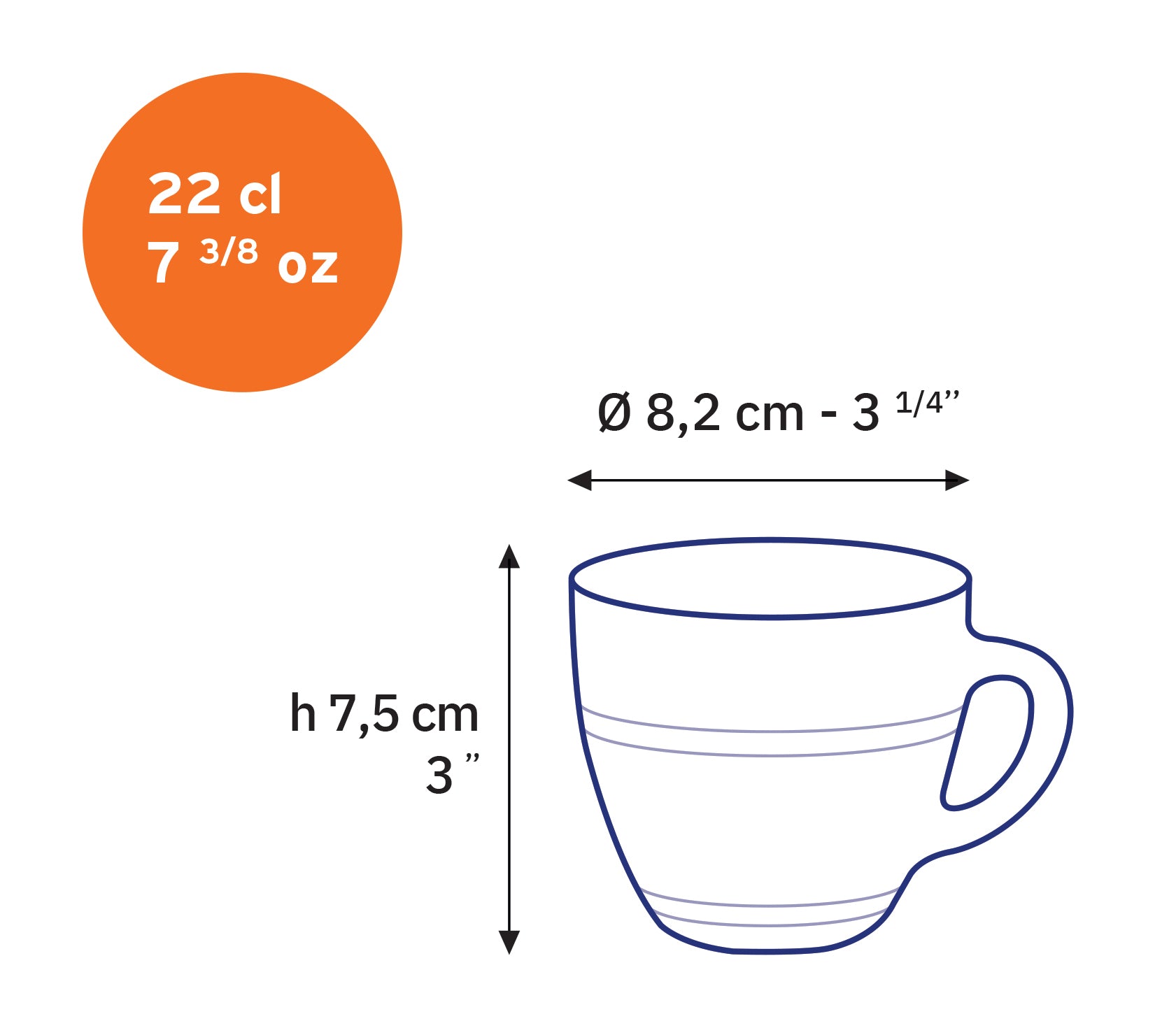 Le Gigogne - Transparent glass cup 22 cl (Set of 6)