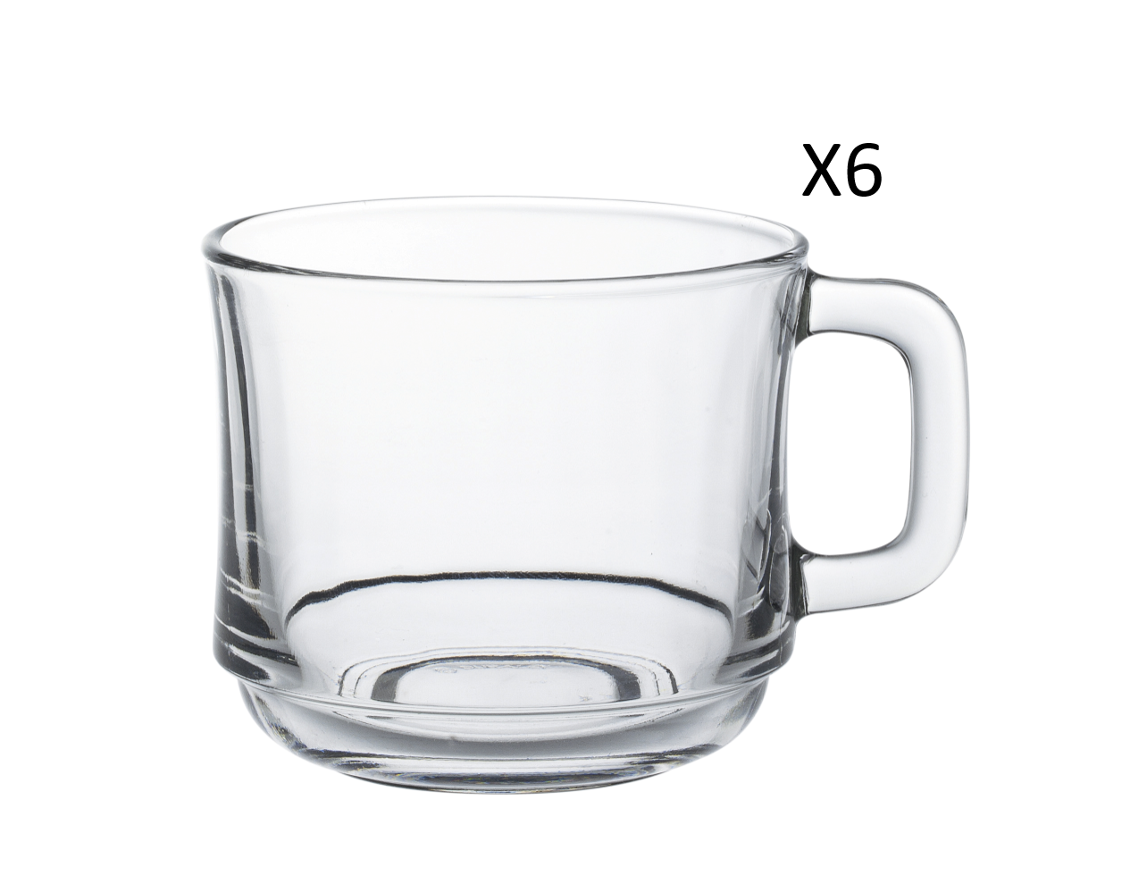 Lys - Mug en verre transparent 31 cl (Lot de 6)