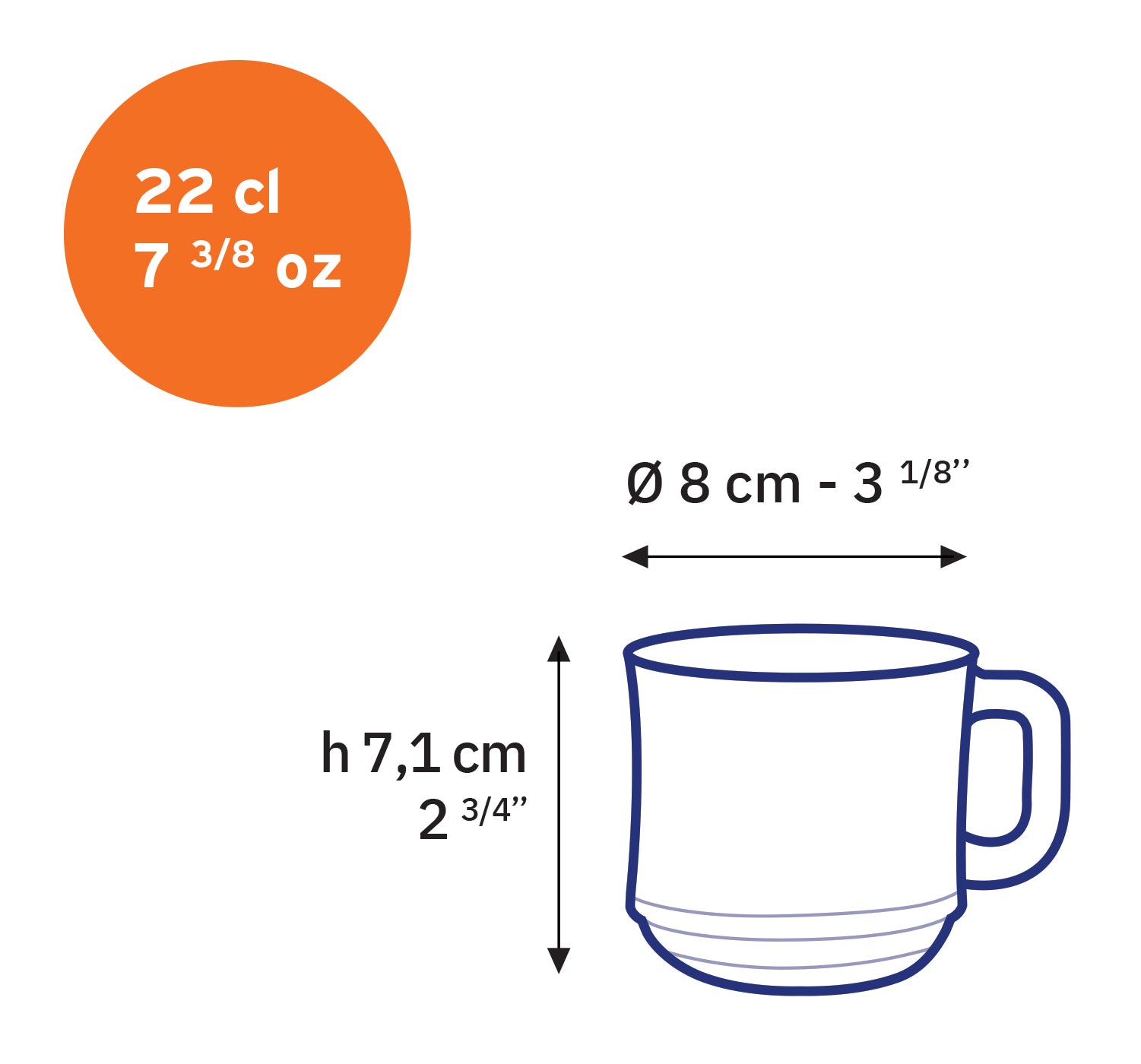 Lys - Vaso de cristal transparente apilable 22 cl (Juego de 6)