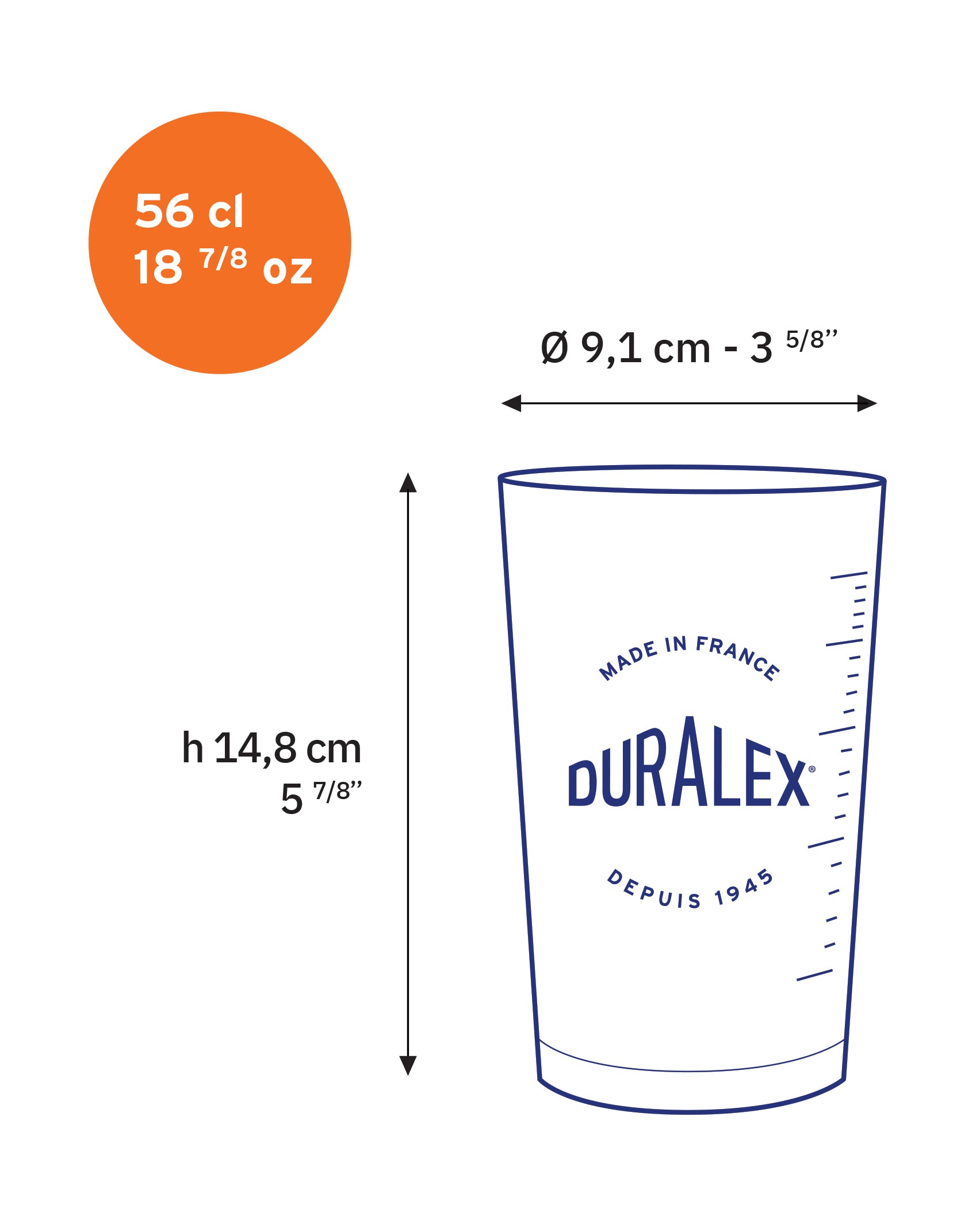 Precisio - Verre doseur / mesureur Lilas 56 cl
