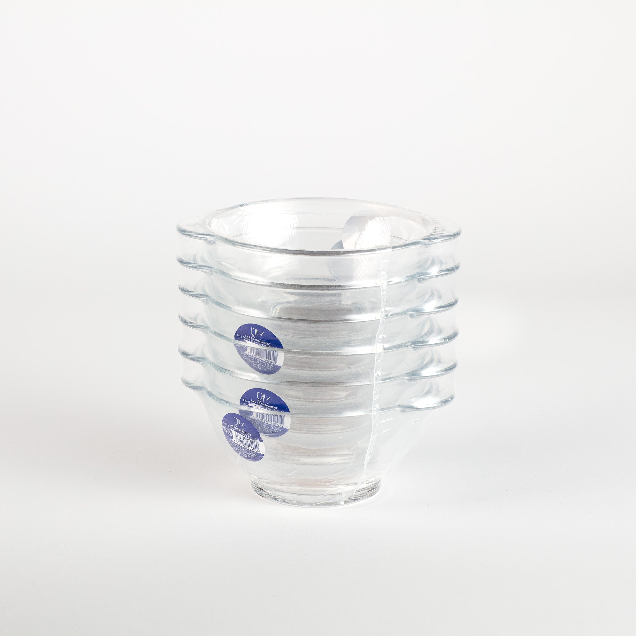 Lys - Transparante glazen schaal met handvatten 51 cl (set van 6)