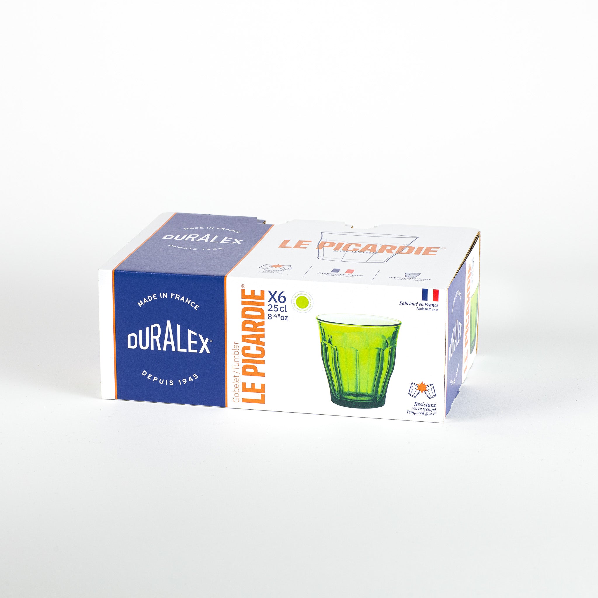 Le Picardie - Verre à eau - Vert - 25cl (Lot de 6)