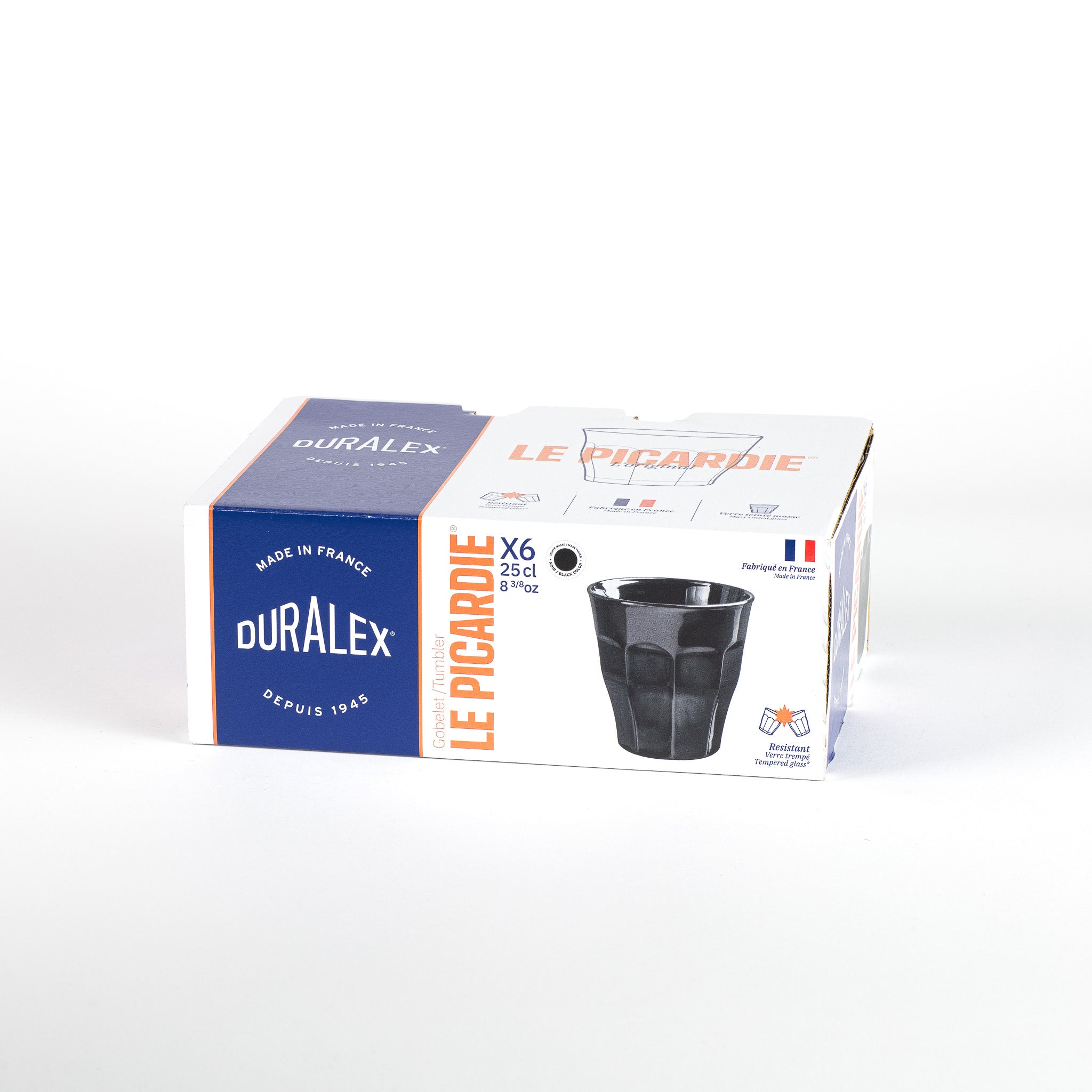 Le Picardie Negro Brillante - Vaso 25cl - (Lote de 6)