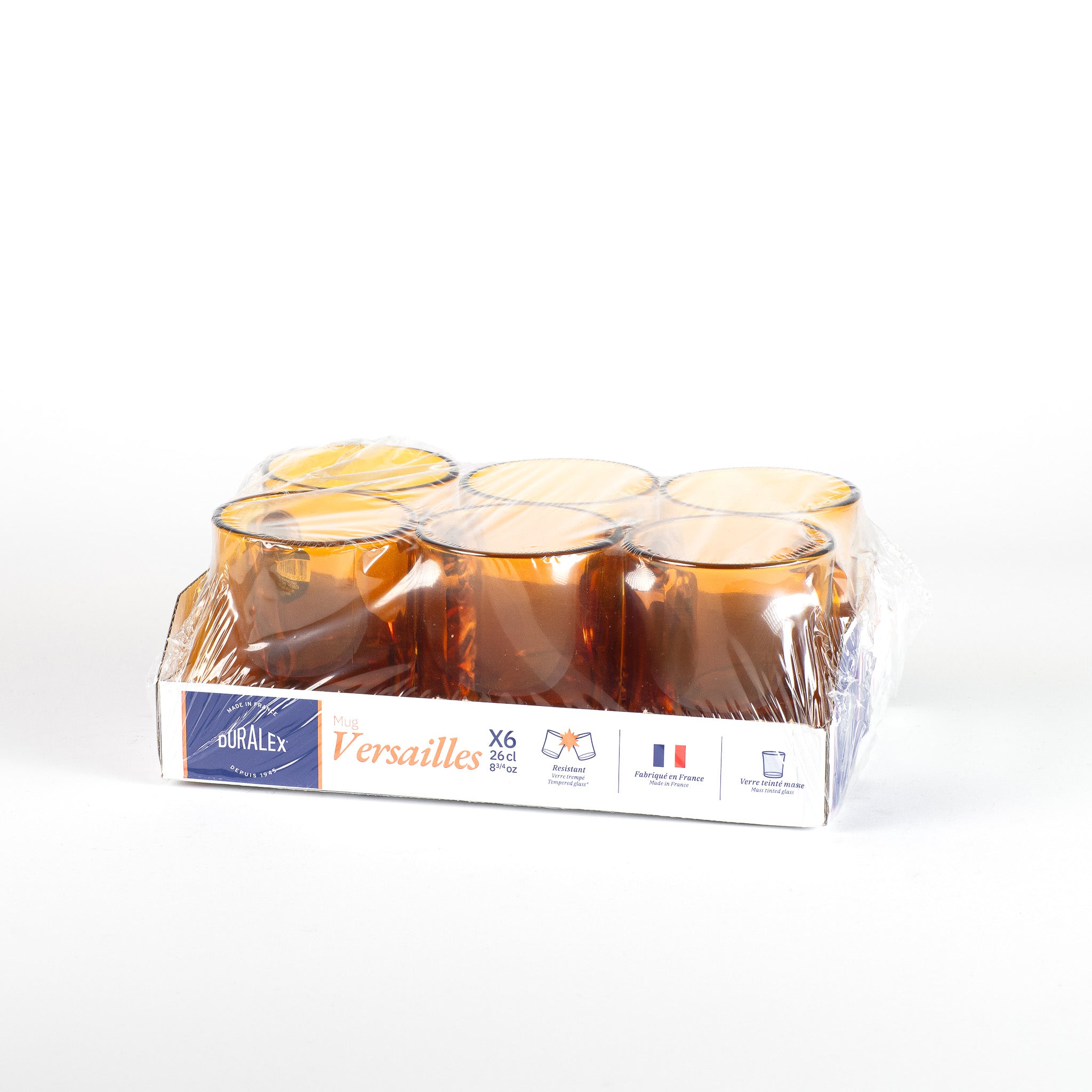 Versailles - Vermeil glazen mok 26 cl (set van 6)