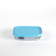 Freshbox - Contenitore rettangolare con coperchio blu 80 cl