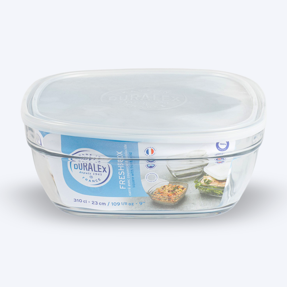 Freshbox - Boite de conservation carrée couvercle blanc 3,1L