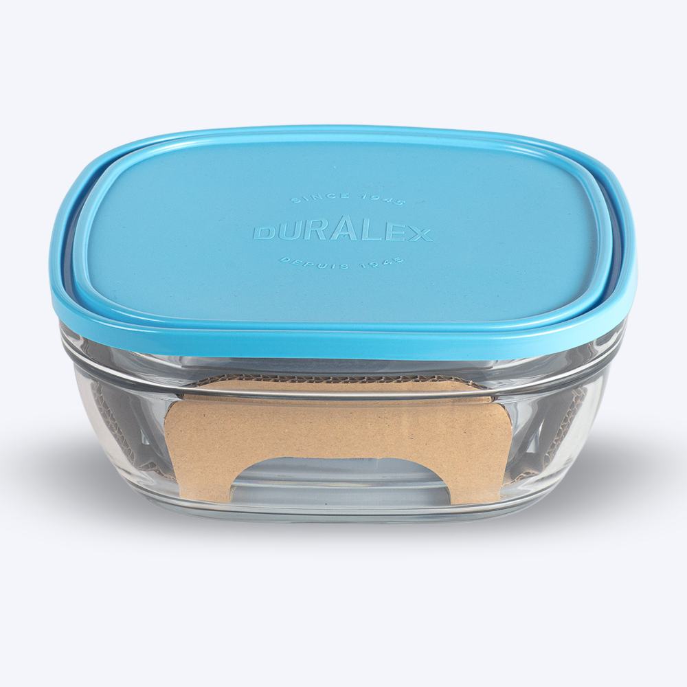 Freshbox - Boite de conservation carrée couvercle bleu 3,1L
