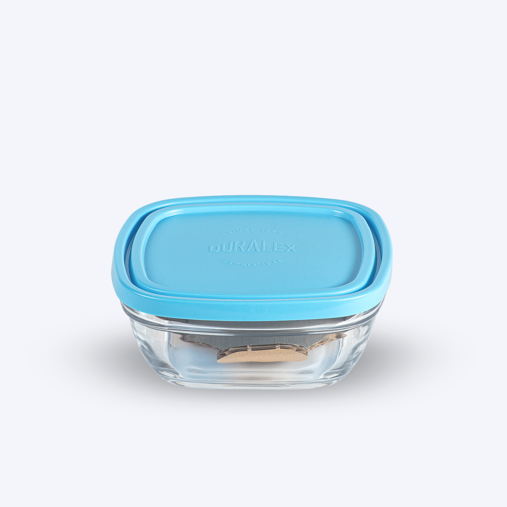 Freshbox - Boite de conservation carrée couvercle bleu 61cl