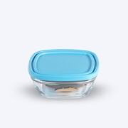 Freshbox - Square tin with blue lid 61cl