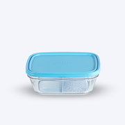 Freshbox - Boite de conservation rectangulaire couvercle bleu 1,65L