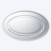 Lys - Oval transparent glass serving dish 36cm