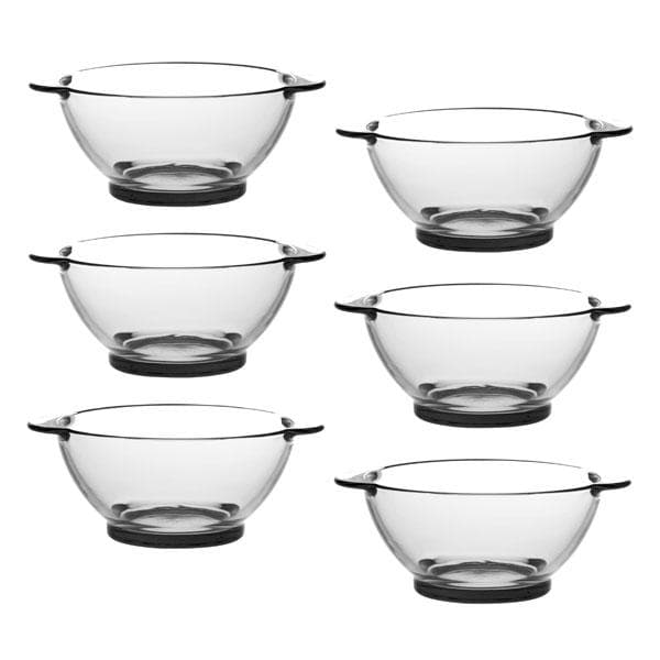 Lys - Transparante glazen schaal met handvatten 51 cl (set van 6)