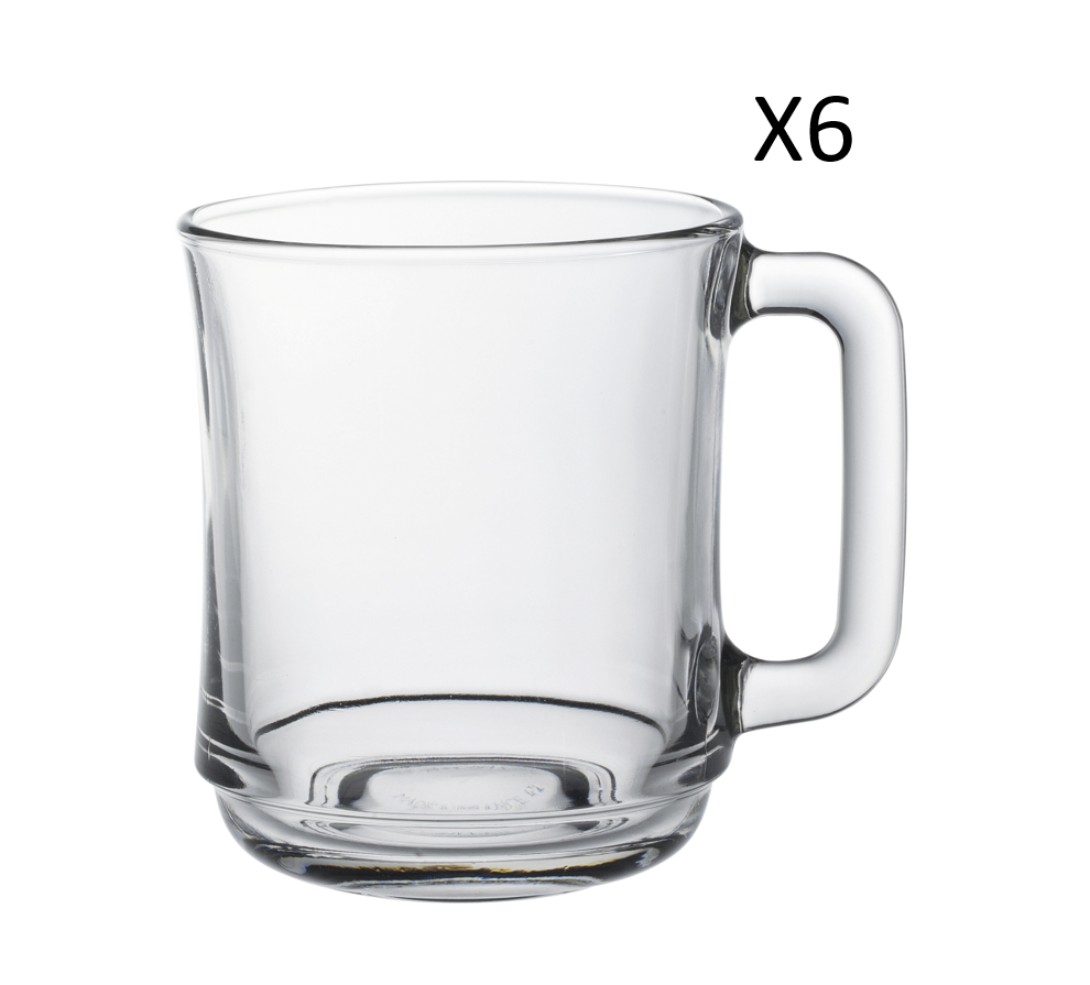 Lys - Mug en verre transparent 31 cl (Lot de 6)