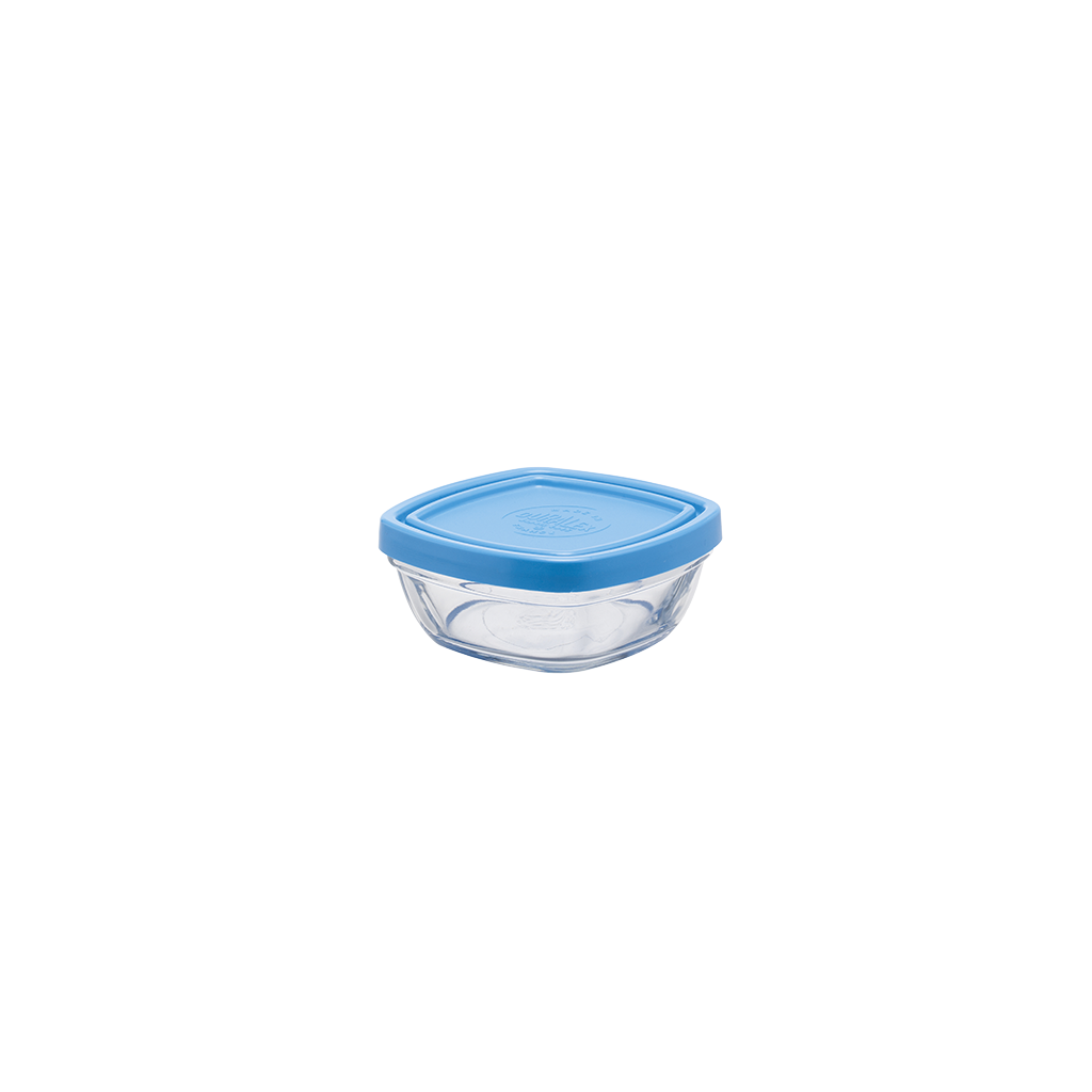 Freshbox - Contenitore quadrato con coperchio blu 15 cl