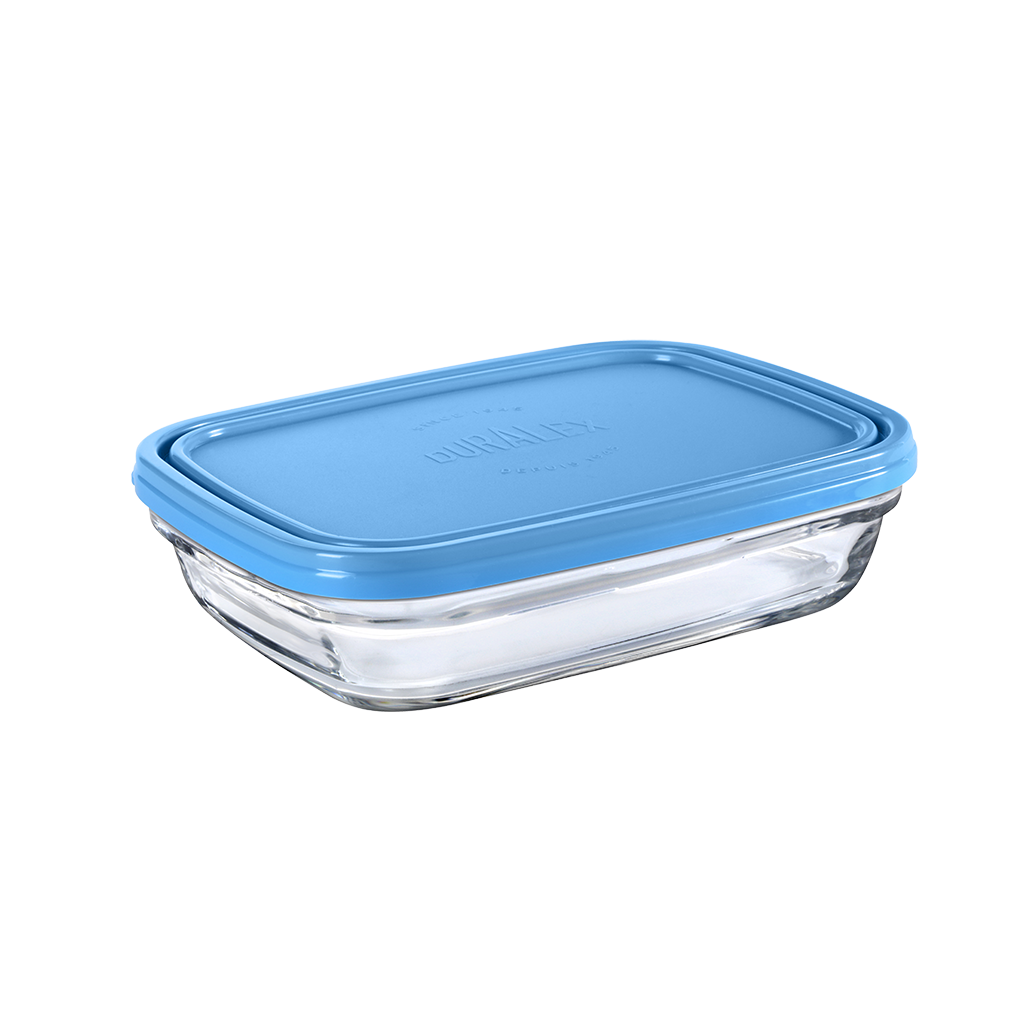 Freshbox - Contenitore rettangolare con coperchio blu 80 cl