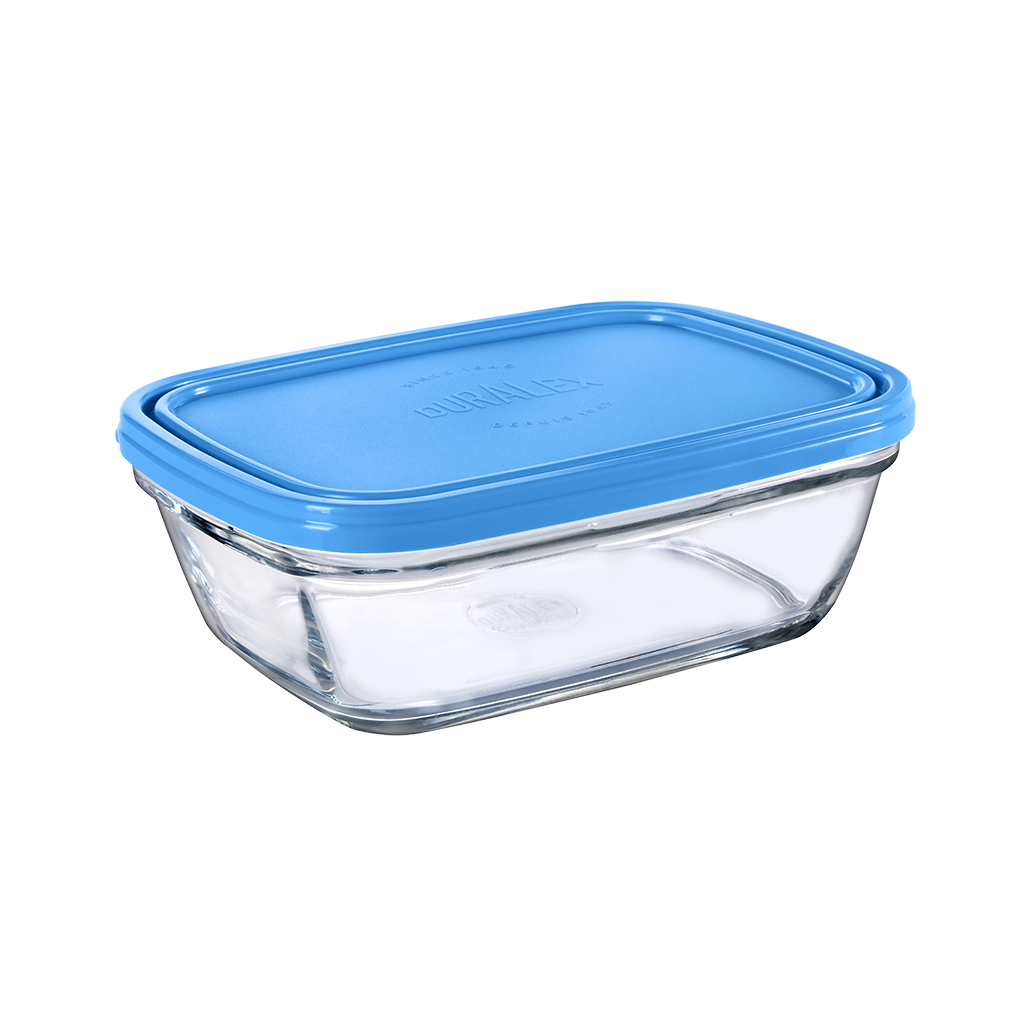 Freshbox - Boite de conservation rectangulaire couvercle bleu 1,1L