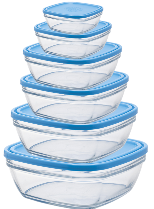 Freshbox - 6 Boites de conservation carrées multi-tailles